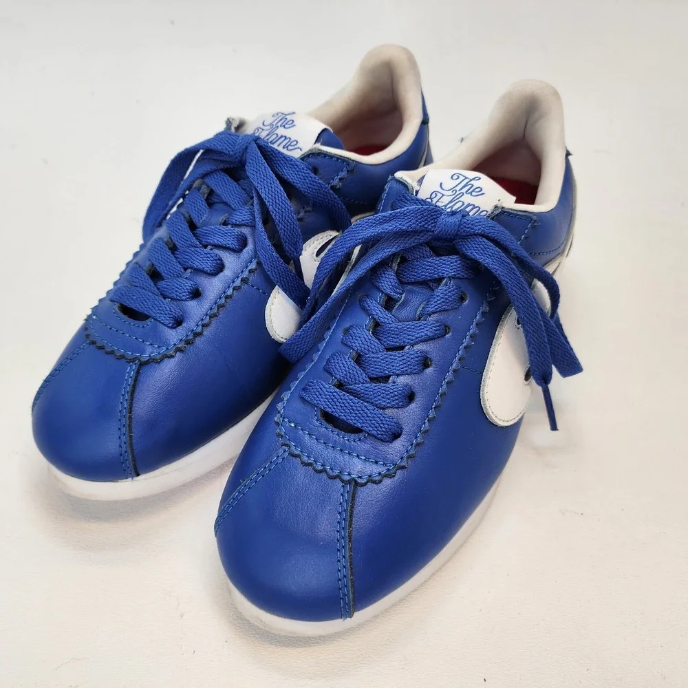 Mens Size 6 YG 4Hunnid The Flame Blue White Red Flame Design Sole Sneakers